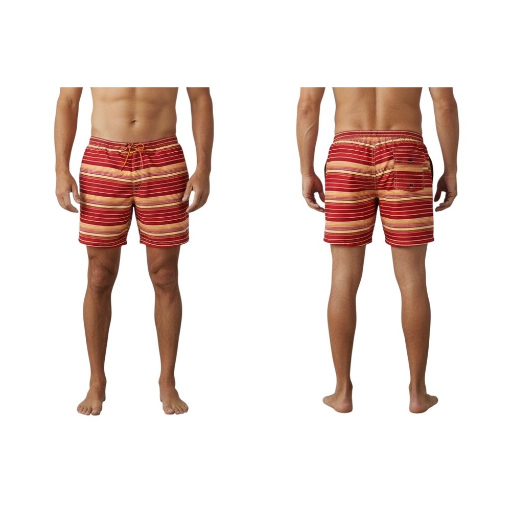 Tommy Bahama Relax Mens XXL Red Striped Swim Trunks Board Shorts Pockets Vacay